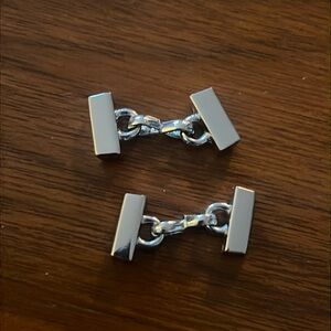 Silver chain cuff links